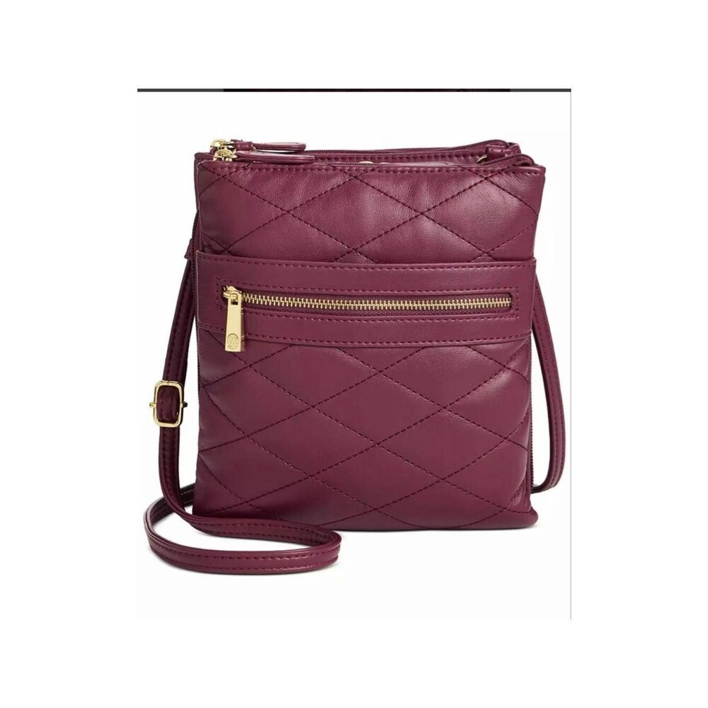Giani Bernini Burgundy Quilted Crossbody Bag